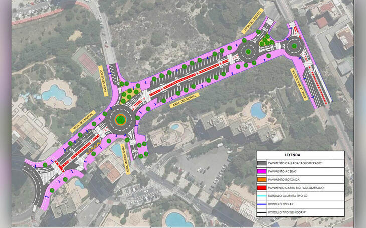Benidorm inicia la licitación de las tres nuevas rotondas de la avenida del Murtal incluidas en los presupuestos participativos 